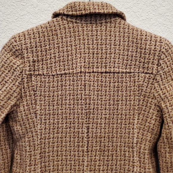 J.Crew Wool Coat Size 4 Brown Tan Burgundy - Picture 7 of 10